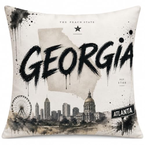 Georgia Throw Pillow 18x18 Inch with Insert - Velvet Decorative Accent for Sofa Bed Couch
