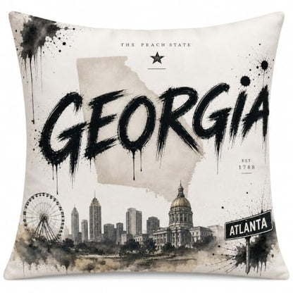Georgia Throw Pillow 18x18 Inch with Insert - Velvet Decorative Accent for Sofa Bed Couch