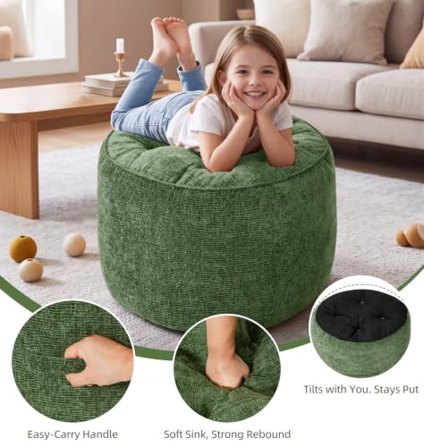 Oversized Round Ottoman Footrest for Couch and Desk - 24 Inch Diameter