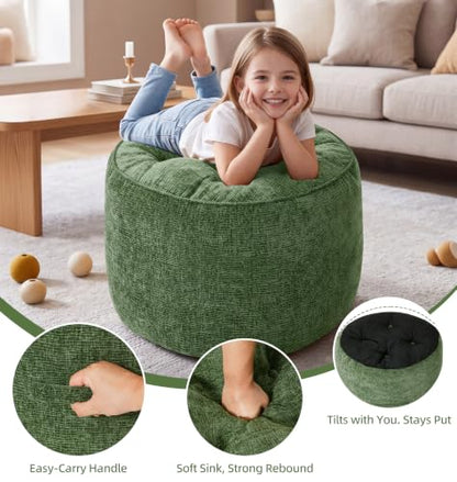 Oversized Round Ottoman Footrest for Couch and Desk - 24 Inch Diameter