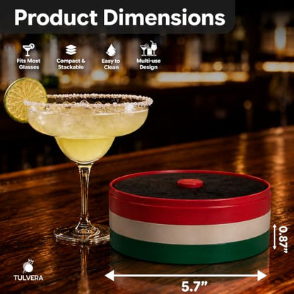 Cocktail Glass Rimmer Set with 3 Stacking Trays for Salt Sugar Chili & More