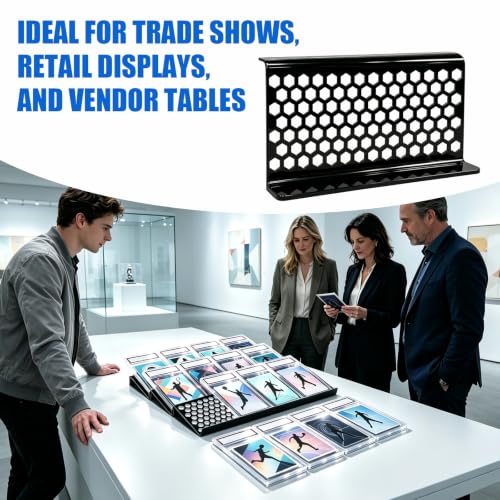 Honeycomb 24 Pack Black Acrylic Trading Card Risers for Display Cases