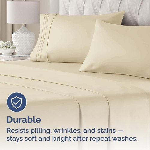 King Pillow Cases by [Brand Name] - Ultra Soft Hotel Quality Covers | Cozy, Wrinkle-Free & Fade Resistant - 2 Piece Set in Cream