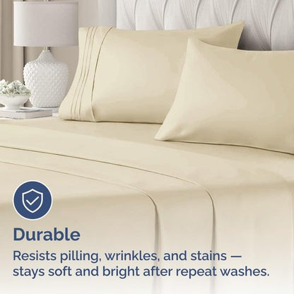 King Pillow Cases by [Brand Name] - Ultra Soft Hotel Quality Covers | Cozy, Wrinkle-Free & Fade Resistant - 2 Piece Set in Cream
