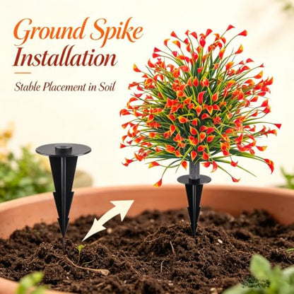 24-Inch Fall Artificial Topiary Ball with Ground Spike - Lush Outdoor Decor (Variation A)