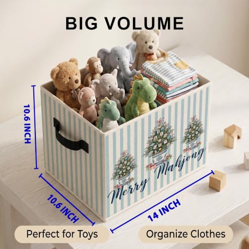 Christmas Tree Storage Bin - Collapsible Organizer Basket with Handles - Color51