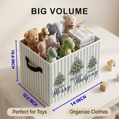 Christmas Tree Storage Bin - Collapsible Organizer Basket with Handles - Color51