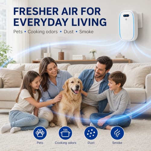 White Plug-In Negative Ion Air Purifier 4 Pack - Odor Eliminator & Quiet Home Freshener