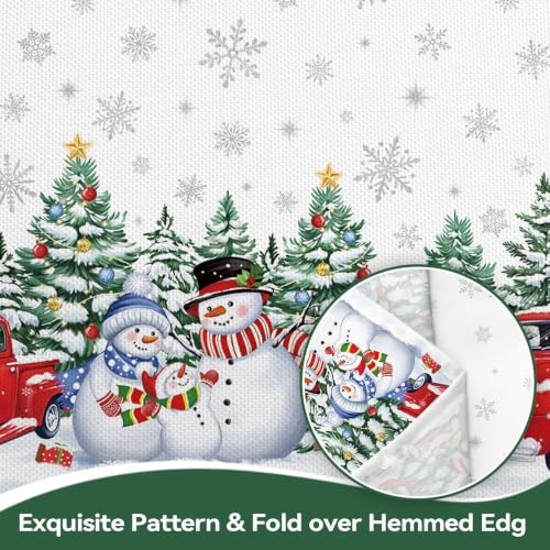 Christmas Tree Truck Wreath Tablecloth 60x84 Inch Rectangular White - Hometrxx