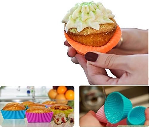 Skiennix Silicone Cupcake Liners - 36 Pack Reusable Non-Stick Baking Molds for Muffins & Bento Box Dividers