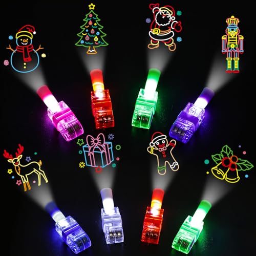 Christmas Glow in the Dark Finger Lights - 24 Pack Festive LED Party Favors