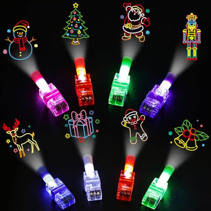 Christmas Glow in the Dark Finger Lights - 24 Pack Festive LED Party Favors