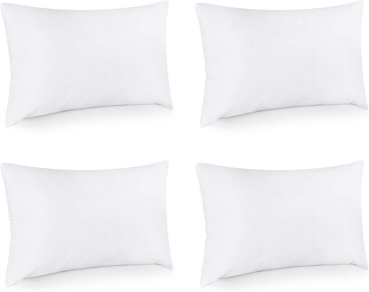 Utopia Bedding Throw Pillows - Set of 4 Fluffy Down Alternative Pillows | 12 x 16 Inches, White for Home & Garden