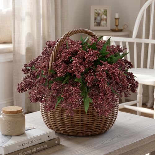 Artificial Berry Stem for Vase - Purple, 17 Inch, 6 Pack Fall Decor