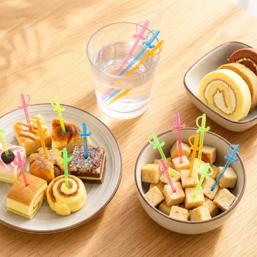 200 Pcs Colorful Cocktail Picks & Fruit Skewers for Party Food & Drinks