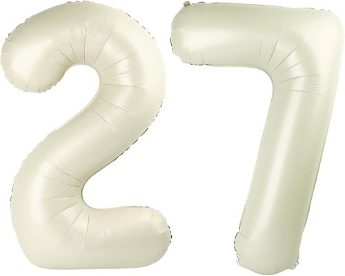 Happy 27 Birthday Decoration - Large Foil Balloon 27 for Men & Women | Perfect for Weddings, Graduations, Anniversaries
