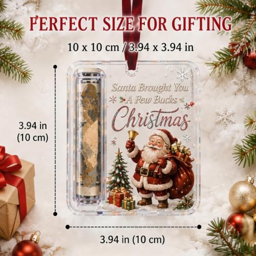 Christmas Cash Gift Holder Ornament Acrylic Holiday Decor