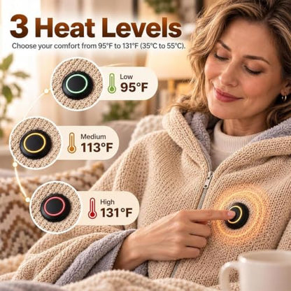 Rechargeable Heated Shawl Wrap for Women with 3 Heat Settings - Fast Heating & USB Powered (Variation A)