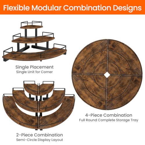 Corner Liquor Bottle Display Shelf - 3-Tier Coffee Syrup Organizer