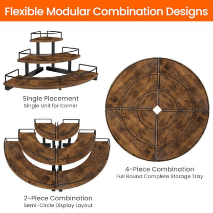 Corner Liquor Bottle Display Shelf - 3-Tier Coffee Syrup Organizer