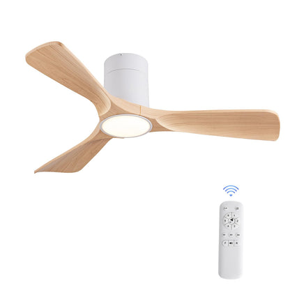 XBIBI 42 inch Ceiling Fans with Lights and Remote Control, Flush Mount Ceiling Fan with Light, Reversible Noiseless Low Profile Ceiling Fan for Bedroom, Indoor/Outdoor Use (Not Solid Wood)