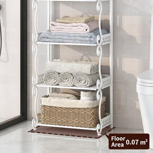 European Style Folding Storage Shelf - White, 3/4/5 Tier Rustproof Iron Organizer Rack
