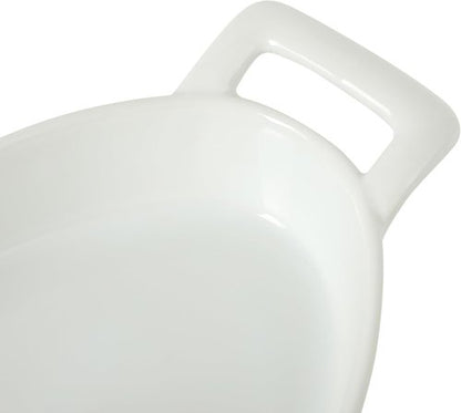 Gibson Home Oval Au Gratin Baking Dishes - 4-Piece Set, 15 oz Oven Safe Ceramic Casserole Dishes, White