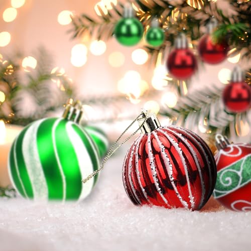 Shatterproof Christmas Ornaments Set - 44 Durable Holiday Decorations with Hanging Ropes