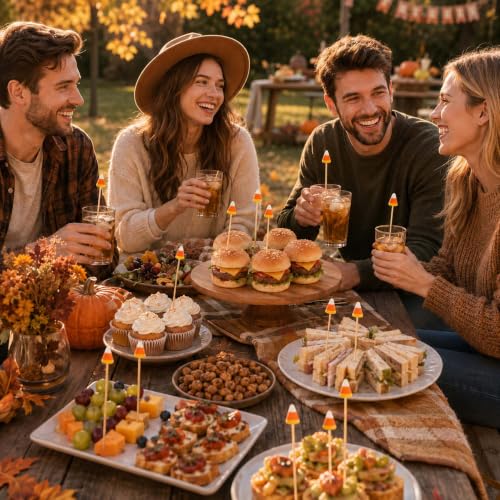 Halloween Candy Corn Cocktail Picks - 100 Pc Fall Party Toothpicks