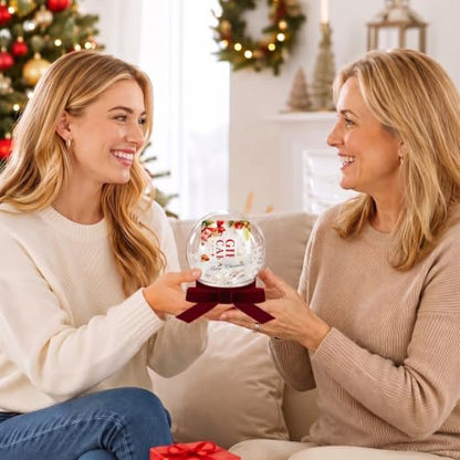 DIY Christmas Snow Globe Kit - 6 Clear Plastic 4-Inch Water Globes with Filler & Ribbons