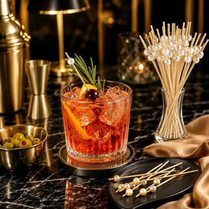 600 White Pearl Cocktail Picks - 4.7 Inch Food Skewers for Appetizers & Party Decor