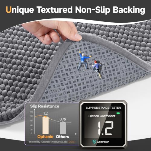 Dark Grey Bathroom Rug 30x20 Soft Chenille Non Slip Absorbent