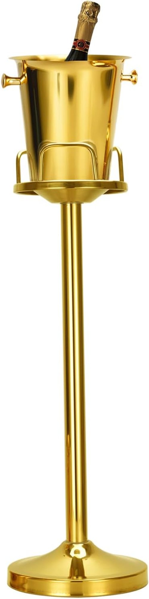 Champagne Ice Bucket with Stand Stainless Steel Wine Bucket on Stand Ice Cube Chiller Container Standing Ice Bucket for Party Wedding Beer Ktv BBQ Club Bar