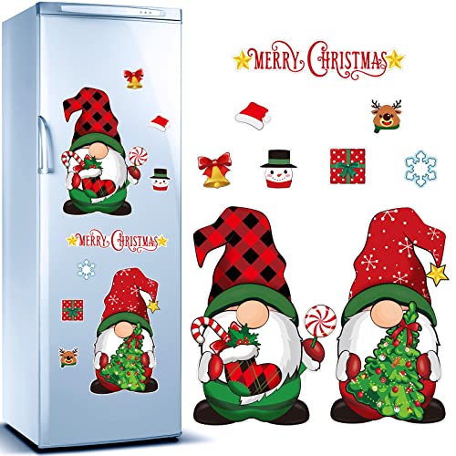 Christmas Gnome Refrigerator Magnet Set - 9 Holiday Kitchen Decor