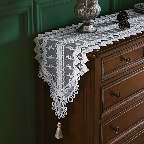Lolita Lace Cotton Table Runner 16x71 Inches Vintage Design - Patdrea
