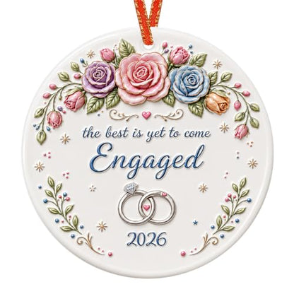 Engagement Gift Ornament for Couples Double Sided Ceramic 2026 Keepsake