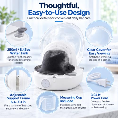 Automatic Hat Cleaner with Steam and Drying - Multi-Mode Steam Cleaning Machine