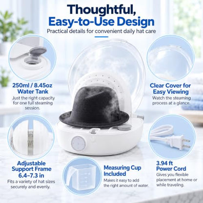 Automatic Hat Cleaner with Steam and Drying - Multi-Mode Steam Cleaning Machine
