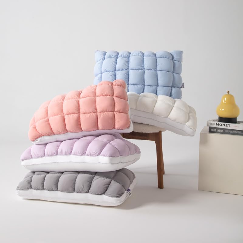 Gray Fluffy Cloud Pillow with Breathable Cool-Touch Fabric - Adjustable Loft
