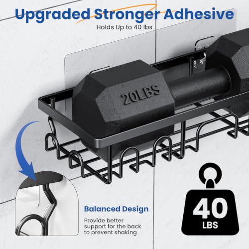 PKBD Shower Caddy Set 3 Pack Dark Black Stainless Steel Bathroom Shelves
