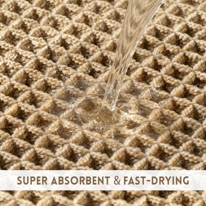 Waffle Bath Mat 2x6 ft Non Slip Bathroom Rug Quick Dry Soft Brown