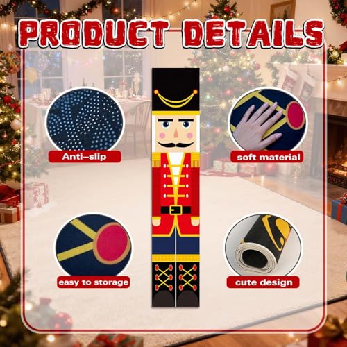Christmas Long Strip Carpet Nutcracker Design 9.8x2Ft Non-Slip Indoor Rug