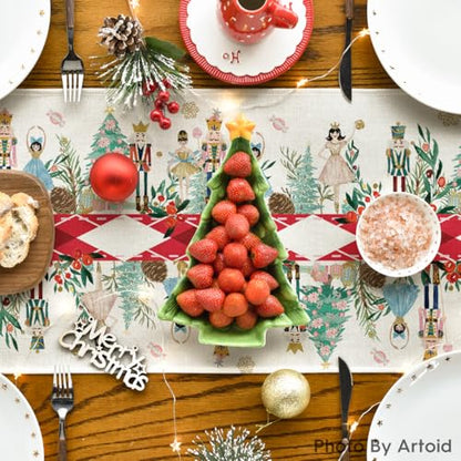 Nutcracker Christmas Table Runner 13x60 Inch Home Decor - Red