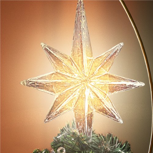 Thomas Kinkade Animated Christmas Tree Topper with Rotating Santa & Illuminated Star