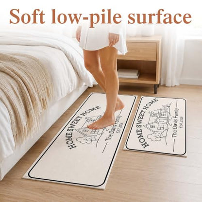 Personalized Front Door Mat - Custom Family Name Rug Set - Family Variation