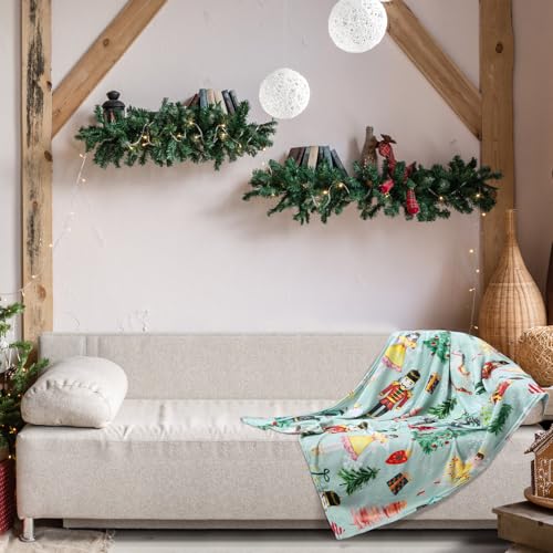 Buryeah Christmas Nutcracker Ballet Flannel Throw Blanket - Green
