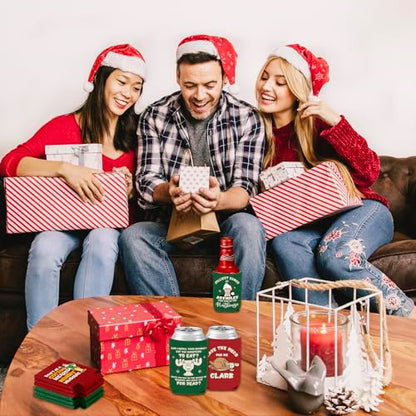 Christmas Vacation Can Cooler Sleeves - 8 Pcs Reusable 12oz Beer & Drink Covers