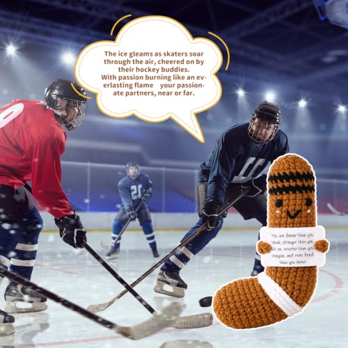 Hockey Crochet Doll - Handmade Positive Energy Gift, Brown