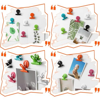 10 Pack Heavy Duty Magnetic Clips for Refrigerator & Whiteboard - Kitchen Organizer & Photo Display