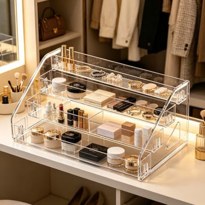 Acrylic Display Stand 4-Tier Cosmetics & Collection Organizer